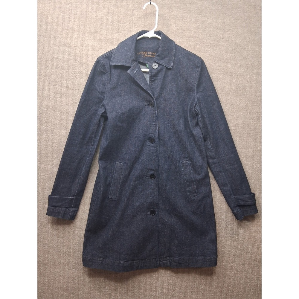 Lauren Ralph Lauren Jeans Co Denim Car Coat Dark Wash Jacket XS